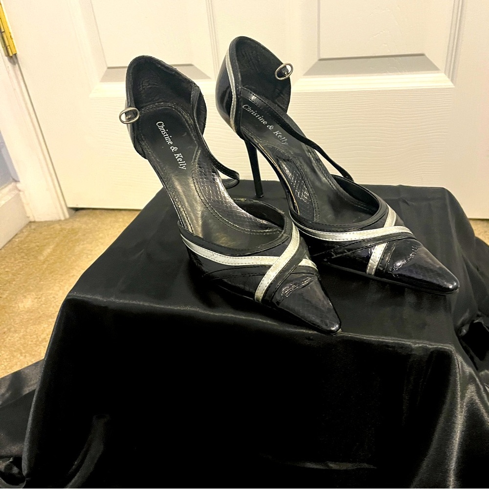 Christine & Kelly black & silver heels